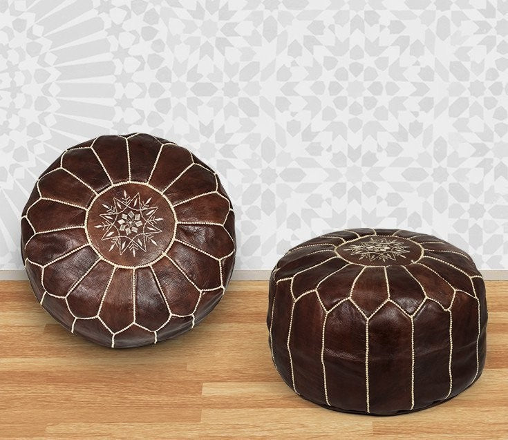 Moroccan Leather Poufs: Bohemian Decor Essentials