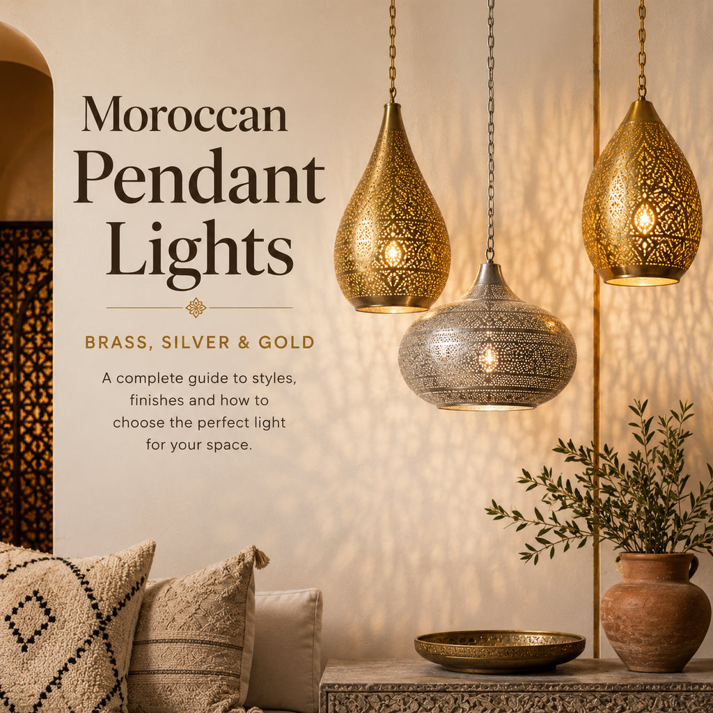 Choose Between Brass, Silver, and Gold Moroccan Pendant Lights