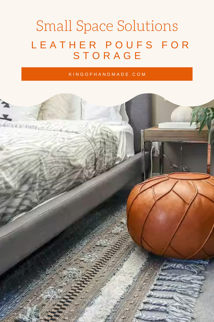 Small Space Solutions: Leather Poufs for Storage
