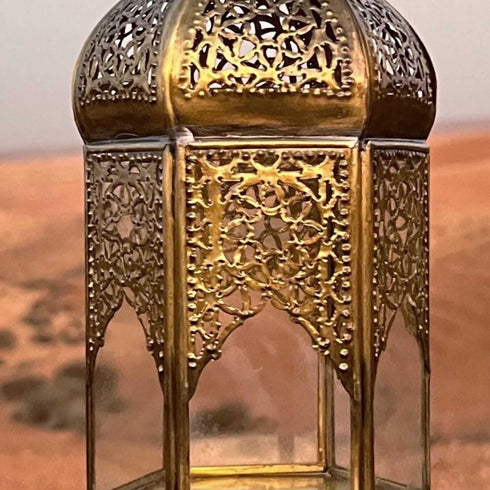 Hanging Moroccan Lantern - Brass Candle Holder (CL 1003)