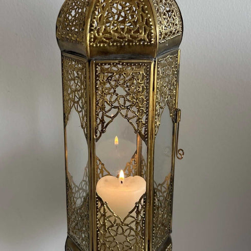 Antique Moroccan Brass Hanging Candle Lantern (CL 1005)