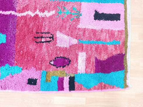 Artistic Colorful Moroccan Rug – Handmade Boho Wool Carpet - Shop Now