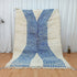 Artistic Moroccan Berber Rug - White & Blue Wool Carpet