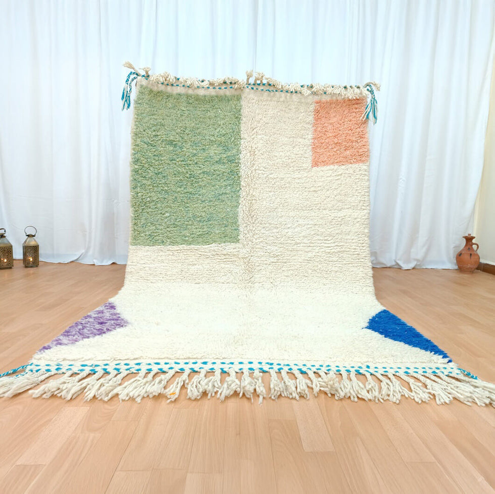 Beni Ourain Rug – Ivory Geometric Wool Rug
