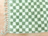 Authentic Green Checkered Moroccan Berber Rug – Handmade Wool Carpet