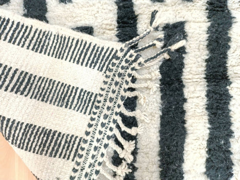 Authentic Moroccan Berber Rug – Black & White Handmade Wool