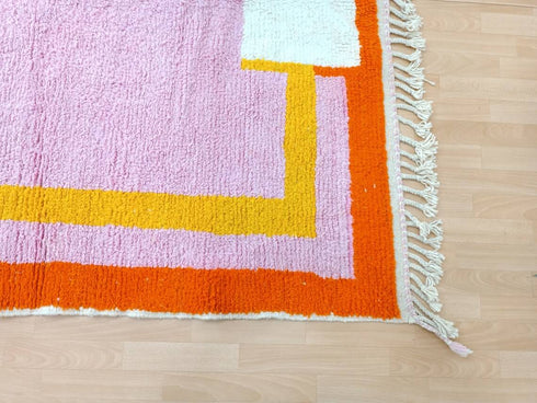 Authentic Handmade Moroccan Berber Wool Rug – Minimalist Carpet