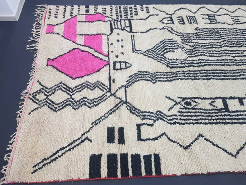 Authentic Handcrafted Moroccan Berber Wool Rug – Beni Ourain Style