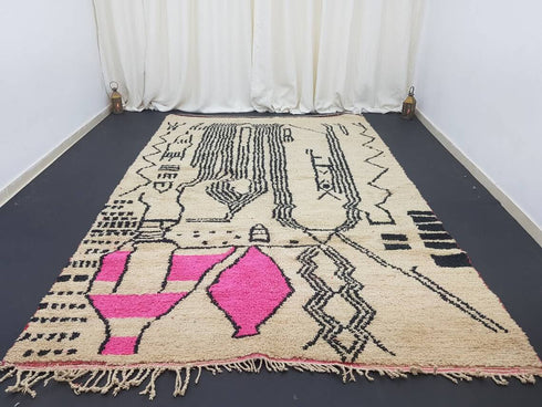 Authentic Handcrafted Moroccan Berber Wool Rug – Beni Ourain Style