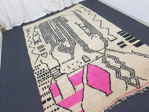 Authentic Handcrafted Moroccan Berber Wool Rug – Beni Ourain Style