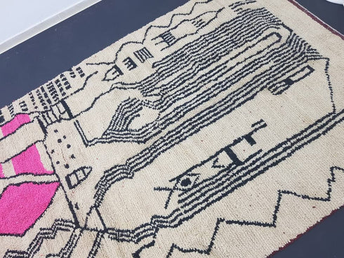 Authentic Handcrafted Moroccan Berber Wool Rug – Beni Ourain Style