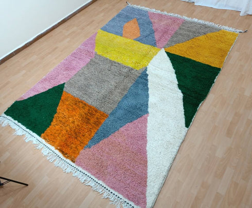 Authentic Handmade Moroccan Colorful Berber Rug – Beni Ourain