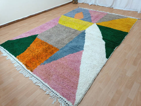 Authentic Handmade Moroccan Colorful Berber Rug – Beni Ourain