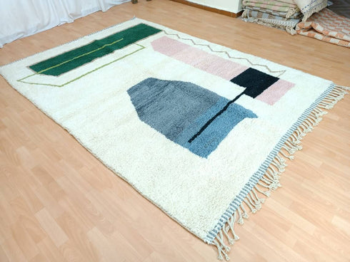 Authentic Moroccan Berber Rug – Handmade Wool Beni Ourain Carpet