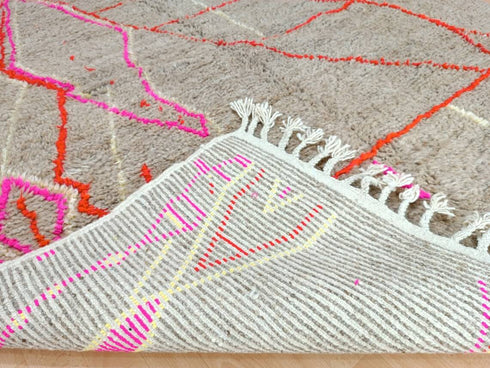Beige Moroccan Beni Ourain Rug - Custom Handmade Carpet