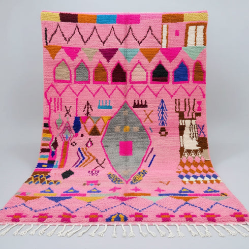 Berber Pink Moroccan Wool Rug – Handmade Moroccan Rug