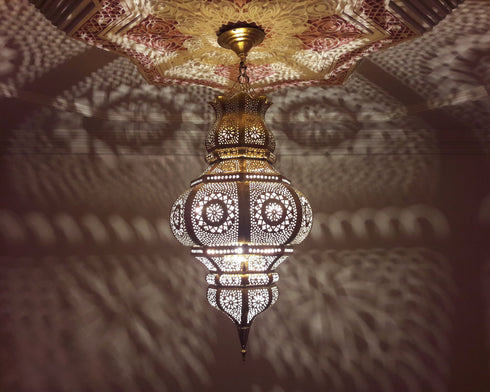 Big Moroccan Ceiling Lamp Handmade from Copper Brass (PL 1007)