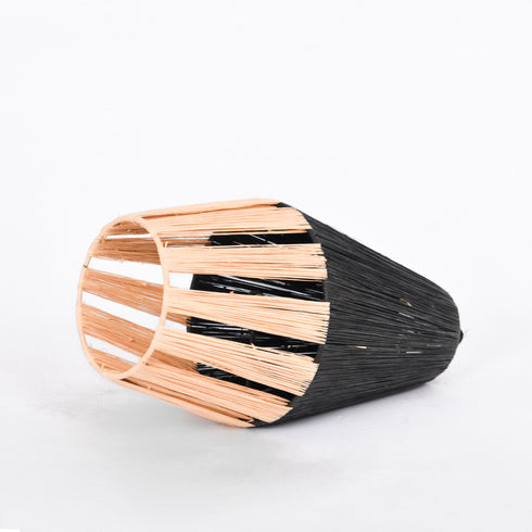 Black & Beige Raffia Ceiling Lamp | Moroccan Handmade Room Ceiling Lampshade