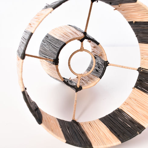Black Striped Raffia Lamp – Moroccan Natural TABLE LAMPSHADES
