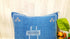 Blue Cactus Silk Pillow - Handmade Moroccan Lumbar Cushion (SP 1004)