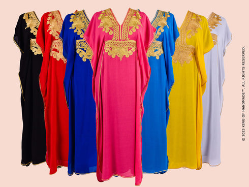 Bohemian Moroccan Kaftan Dress - Stunning Maxi Dress For Party And Wedding