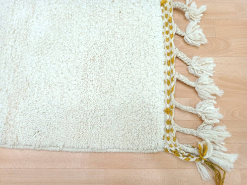 Bohemian White & Colorful Berber Moroccan Wool Rug