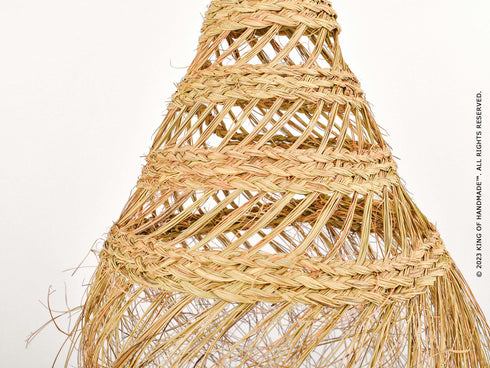 Boho Chic Bowl Pendant Light - Esparto Lampshade Suspension