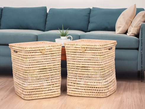 Laundry Basket - Boho Nursery Storage Basket With Handles