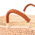 Boho Open-Weave Straw Basket Leather Handle & Unique Raffia Design