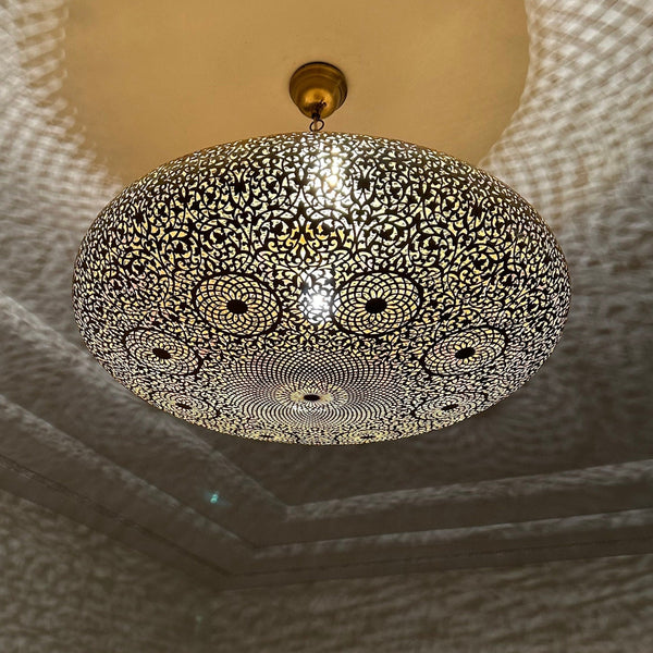 Moroccan Pendant Light – Brass Filigree Handmade