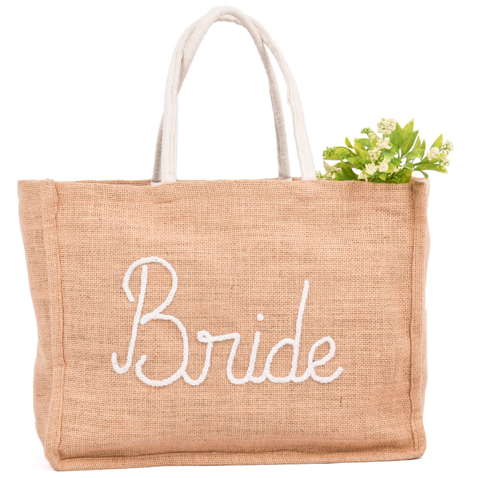 Personalized Bride Jute Tote – Embroidered Moroccan Bag