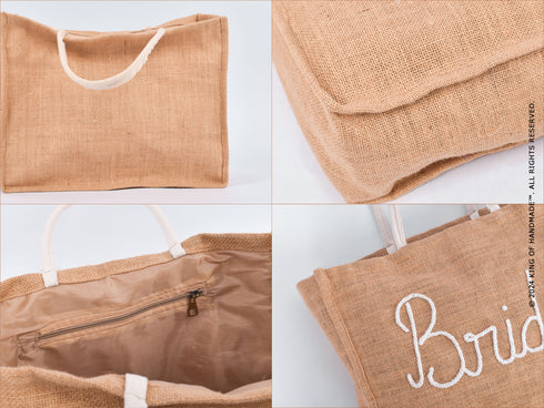 Monogrammed Oversized Burlap Tote Beach Bag - Ideal For Bachelorette Gifts For Bride!