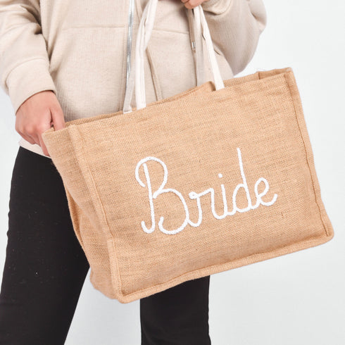 Monogrammed Oversized Burlap Tote Beach Bag - Ideal For Bachelorette Gifts For Bride!