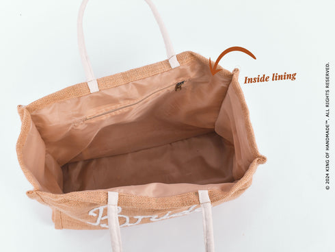 Monogrammed Oversized Burlap Tote Beach Bag - Ideal For Bachelorette Gifts For Bride!