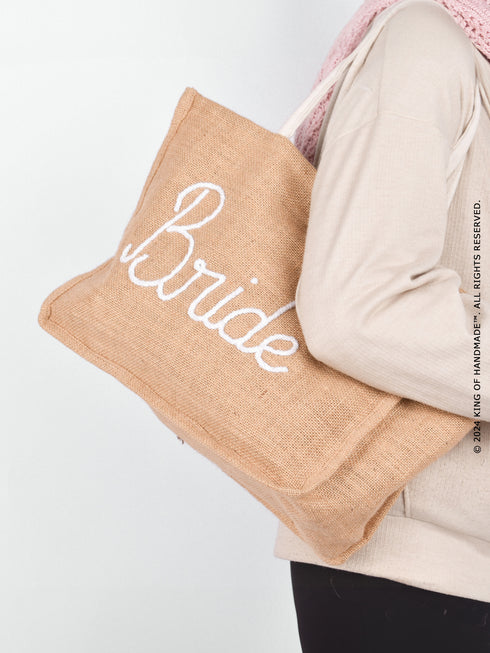 Monogrammed Oversized Burlap Tote Beach Bag - Ideal For Bachelorette Gifts For Bride!