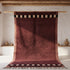 Moroccan Beni Ourain Wool Rug - Burgundy With Black And Cream Border