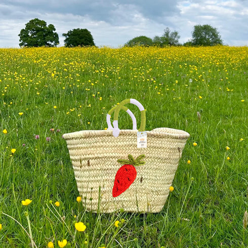 CARROT Personalized Straw Basket - Handcrafted & Customizable