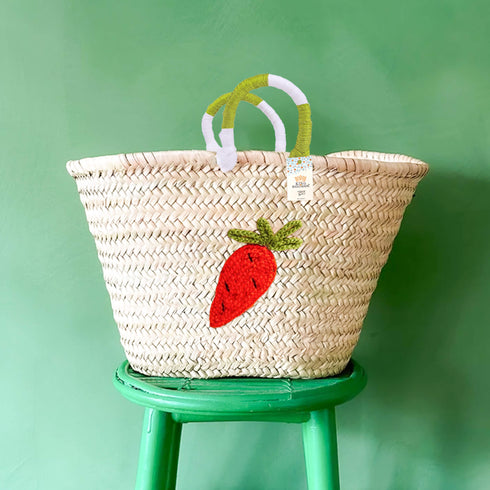 CARROT Personalized Straw Basket - Handcrafted & Customizable