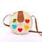 Charming Shoulder Bag with Colored Hearts and Flap Closure