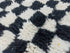 Checker Black & White Handmade Moroccan Berber Wool Rug