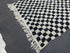Checker Black & White Handmade Moroccan Berber Wool Rug