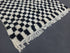 Checker Black & White Handmade Moroccan Berber Wool Rug