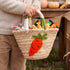 Kids Halloween Straw Basket – Carrot Embroidered Trick-or-Treat Tote