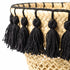 Handmade Straw Beach Bag – Black Tassel Tote, Openwork