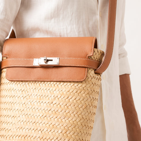 Moroccan Crossbody Bag with Leather Flap | Messenger Purse