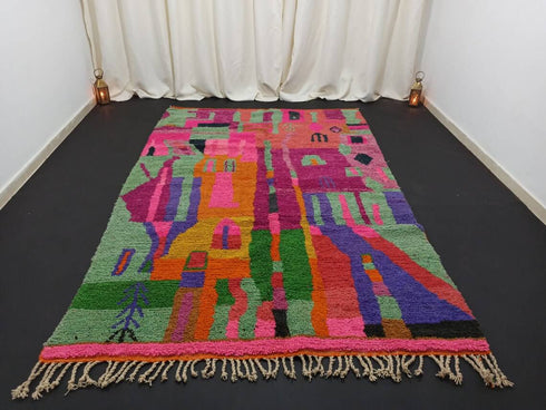 Colorful Moroccan Bohemian Rug – Handmade Berber Wool