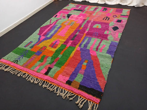 Colorful Moroccan Bohemian Rug – Handmade Berber Wool