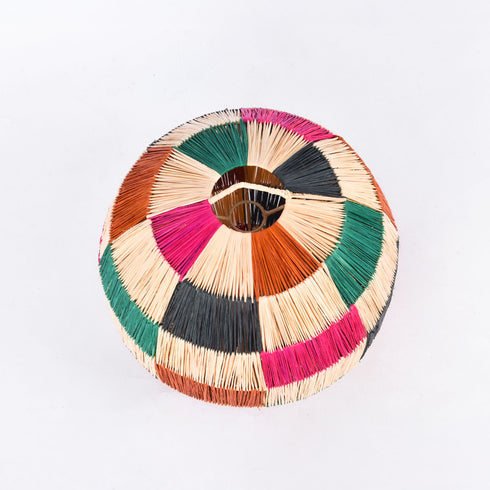 Colorful Round Raffia Lamp | Moroccan Handmade Ceiling Lampshade!