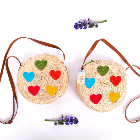 Colorful Hearts Shoulder Bag - Unique Handcrafted Tote