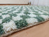 Custom Green & White Checkered Moroccan Berber Wool Rug